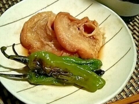 しみじみ美味しい、炙りしし唐と麩の煮物